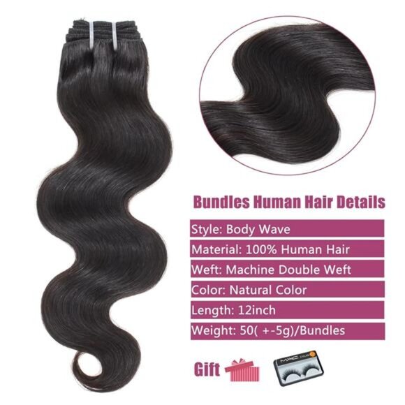 Body Wave Bundles Human Hair 12 Inch 12A Human Hair Bundles 100% Unprocessed main image 4